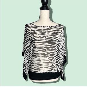Trinaq Turk-Banana Republic Collab Zebra Print Silk Top Medium